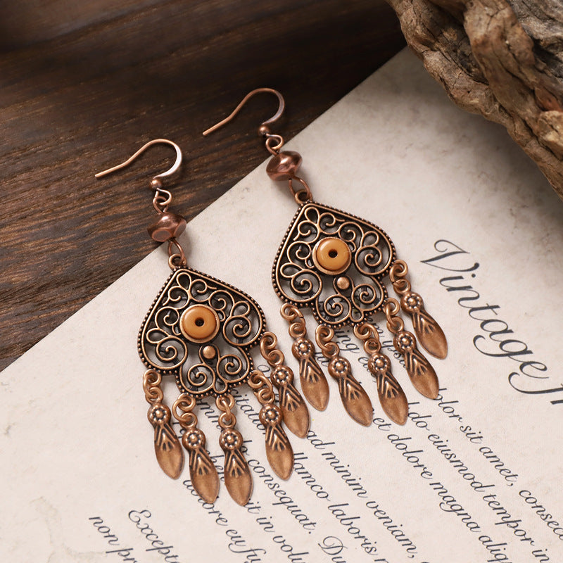 Geometric Wooden Dangle Earrings - DippedShop Wholesale - #1027