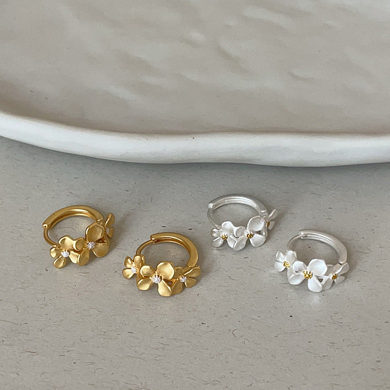 Flower Hoop Earrings - DippedShop Wholesale - #9379