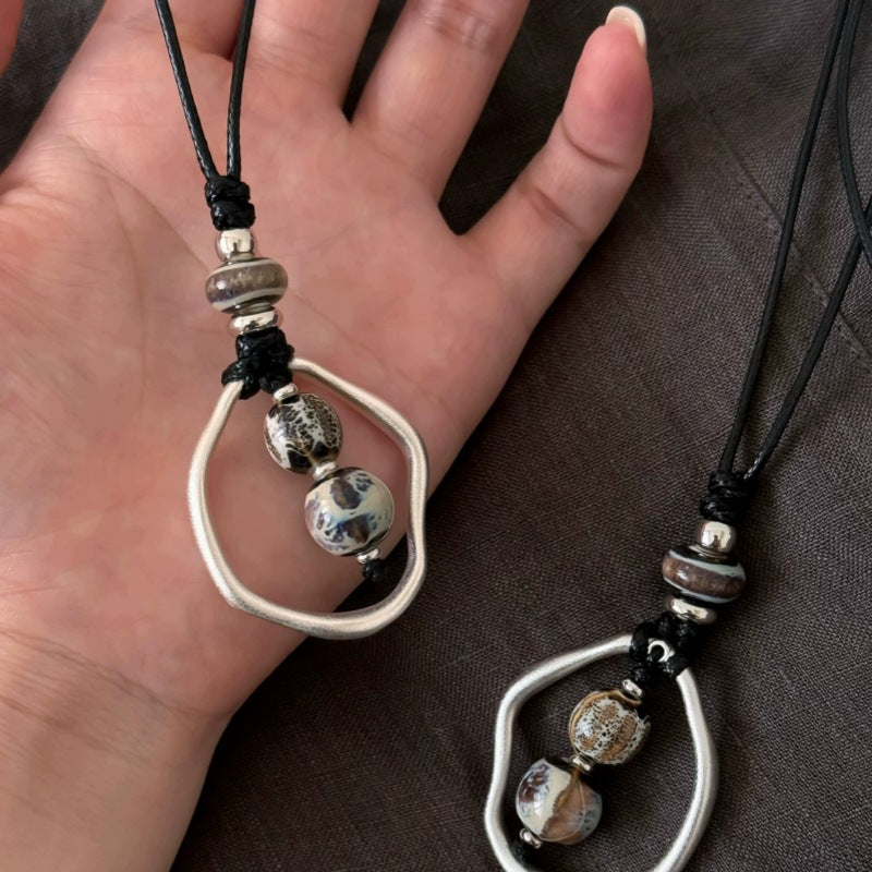 Boho Style Irregular Bead Pendant Necklace 6W6JNC1064