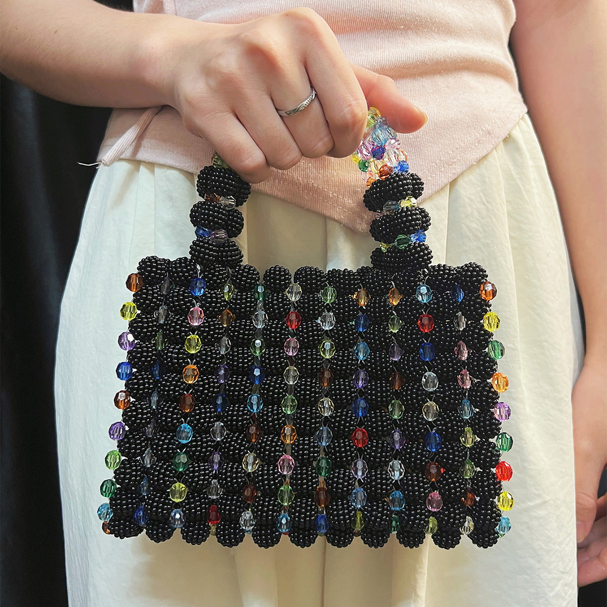 Vintage Pearl Beaded Tote - DippedShop Wholesale - #1443