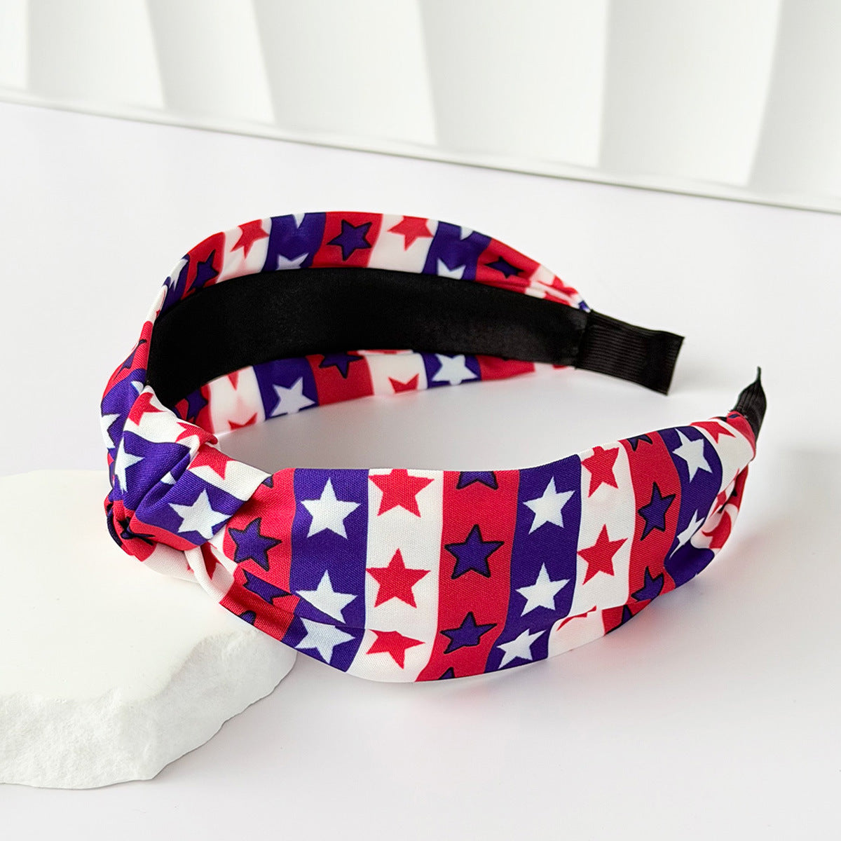 Trendy Start Pattern Knotted Wide Hair Band 8AS6HBD67L