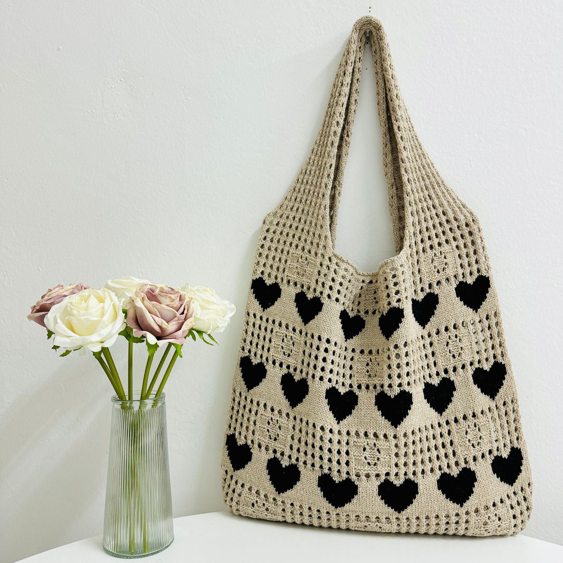Hollow Out Knit Tote Bag - DippedShop Wholesale - #0067
