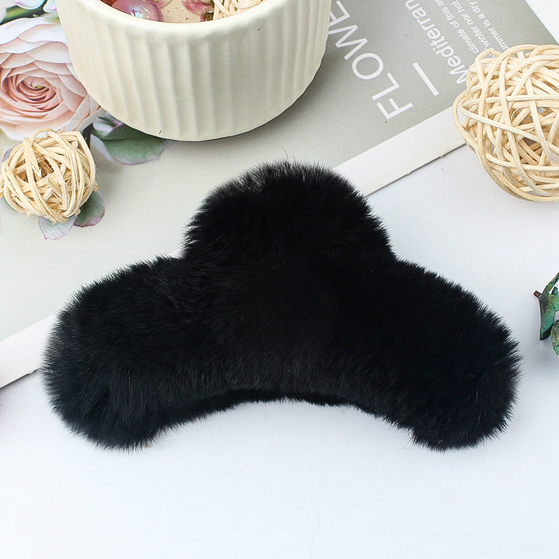 Leopard Fuzzy Hair Claw - DippedShop Wholesale - #1891