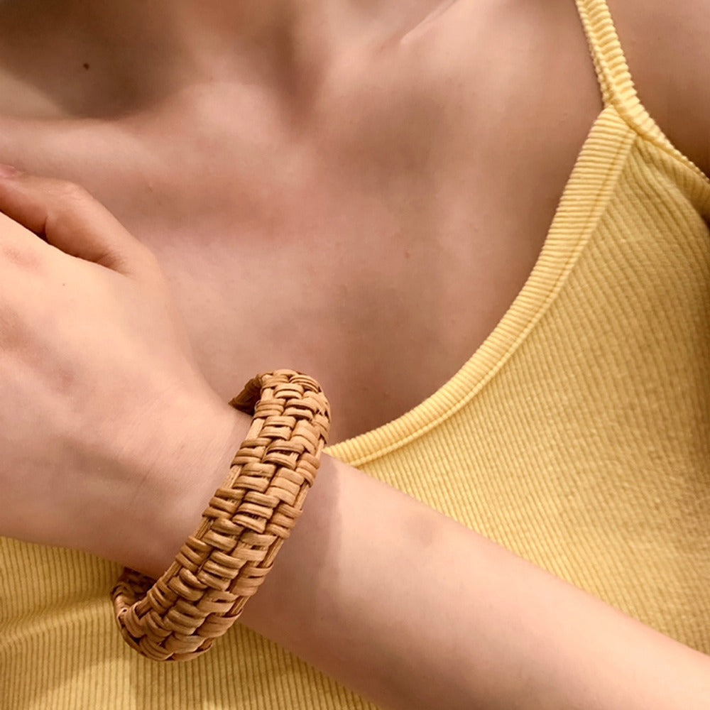 Vintage Straw Braided Round Bracelets DP25B587