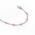 Sparkly Rhinestone Heart Star Chain Bracelet 6W6JBR528