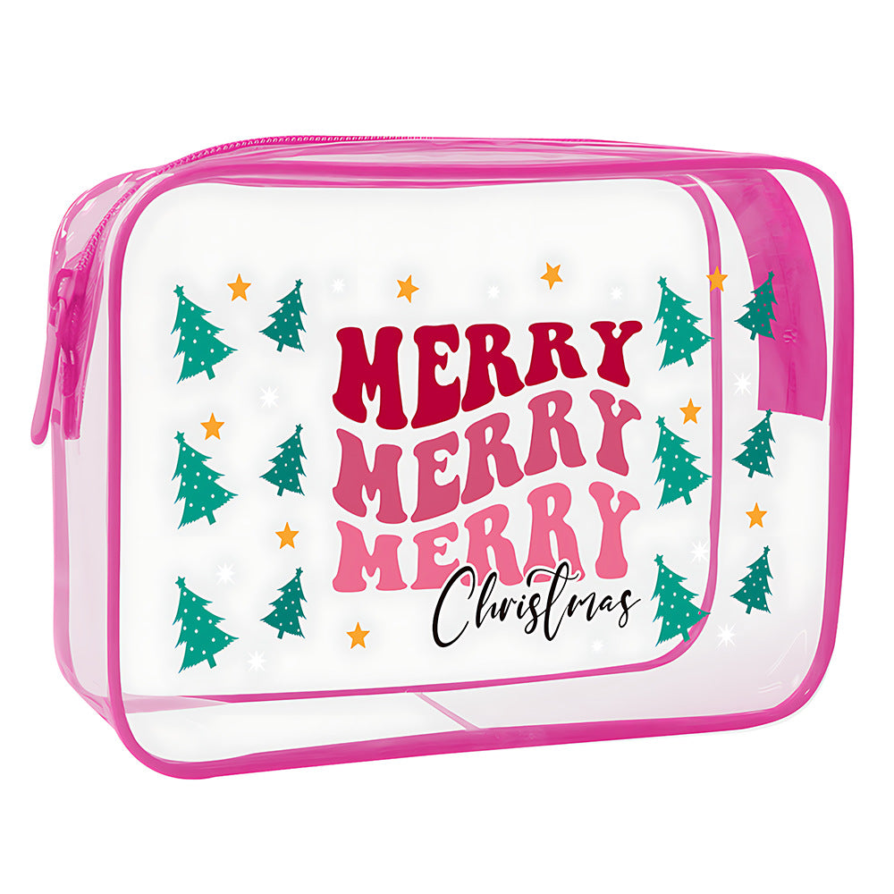 Christmas Clear PVC Holiday Makeup Bag 6S5CO193