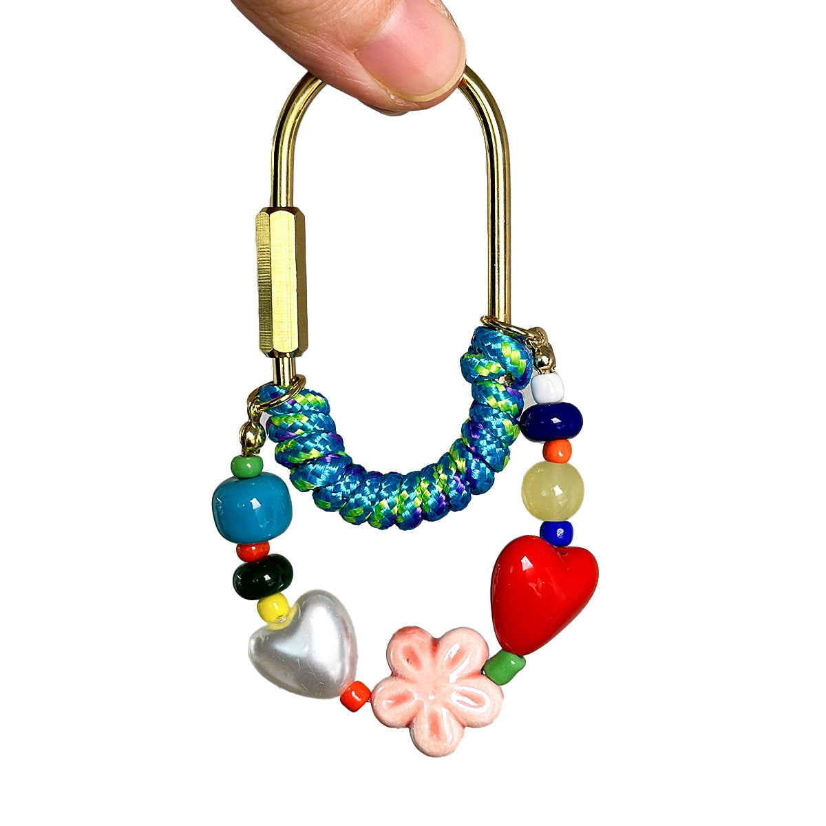 Beaded Heart Bag Charm - DippedShop Wholesale - #8163