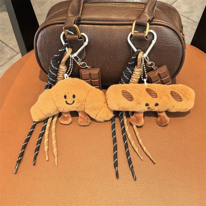 Creative Plush Croissant Pendant Keychain Bag Charm 6W10BBC372