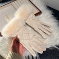 Suede Faux Fur Gloves - DippedShop Wholesale - #2307