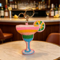 Colorful Beaded Cocktail Cup Keychain Bag Charm 6W10BBC827