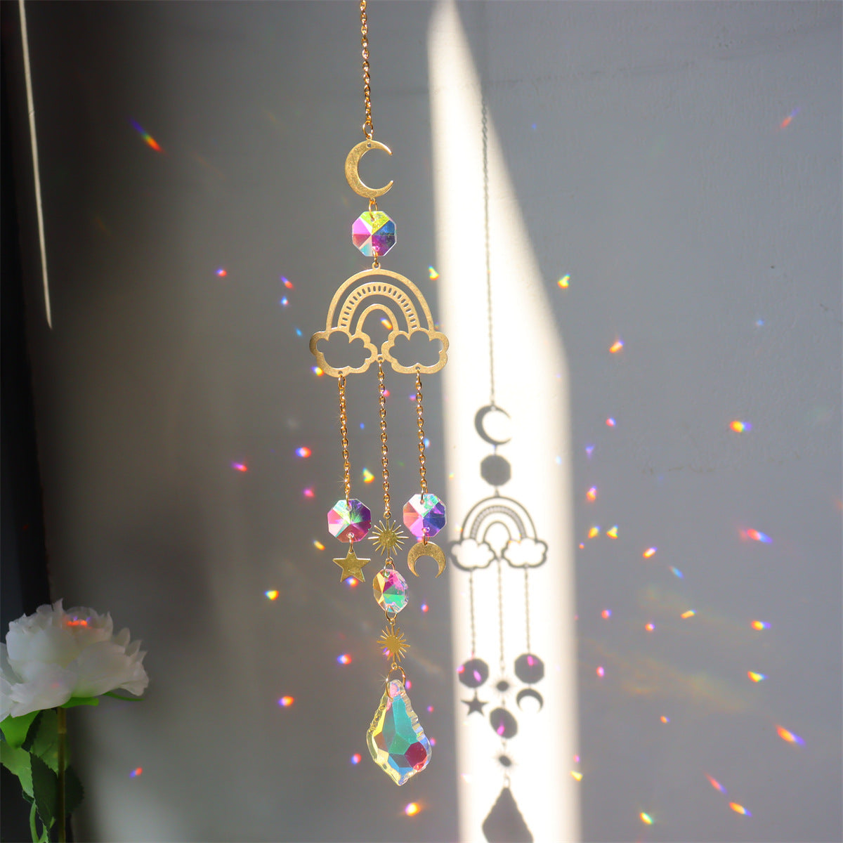 Metal Cloud Geometry Crystal Tassel Suncatchers MK2CZAS6H7HLS71