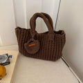 Casual Hand-Crochet Solid Color Handbag 6W10BBG1770