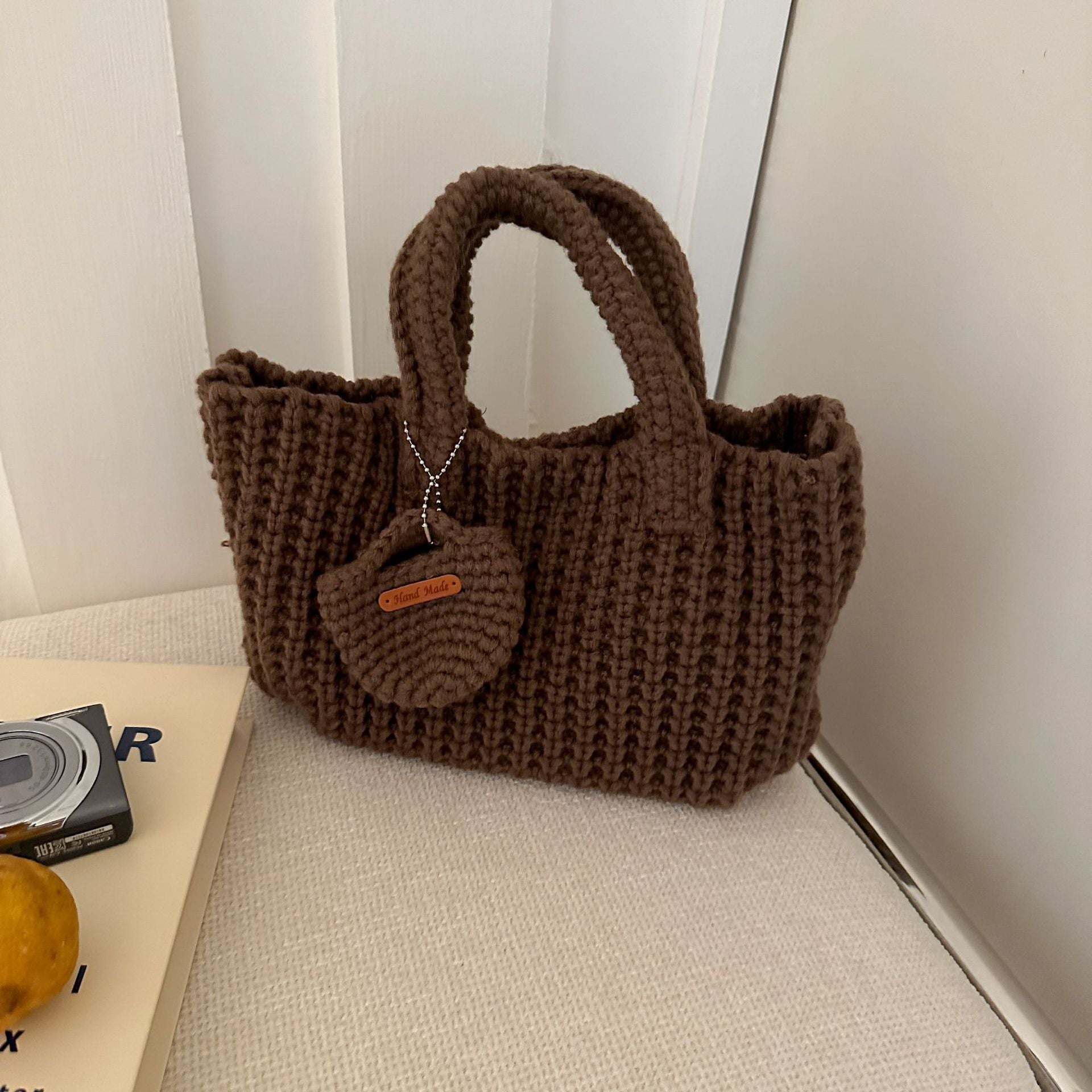 Casual Hand-Crochet Solid Color Handbag 6W10BBG1770