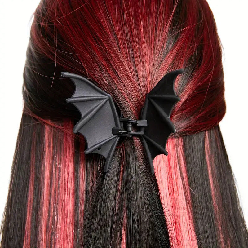 Gothic Style Halloween Matte Bat Wing Hair Claw 6W6HCP1314