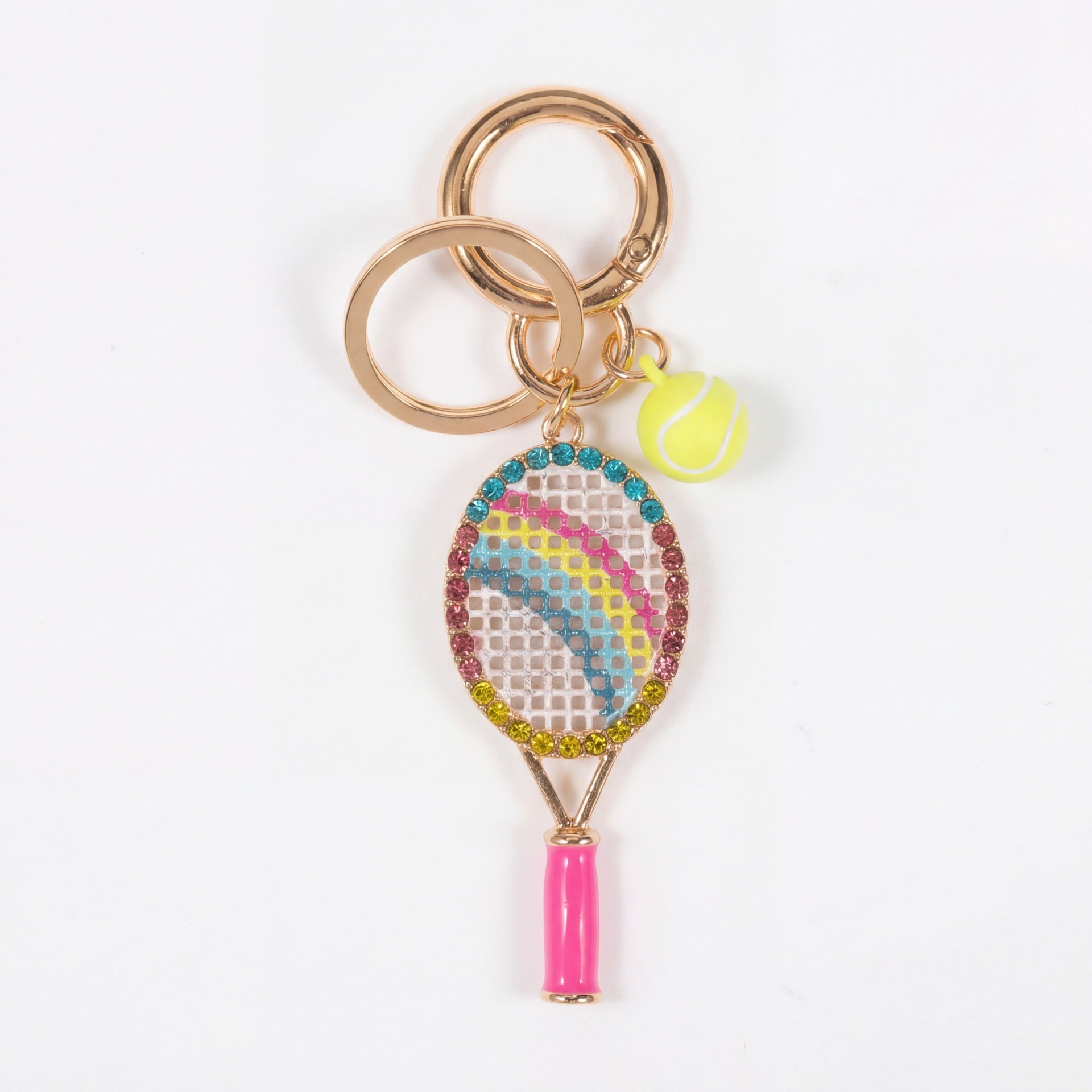 Creative Tennis Racket Pendant Keychain Bag Charm 6W10BBC345