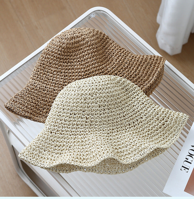 Trendy Wide Brim Woven Straw S - DippedShop Wholesale - #9443