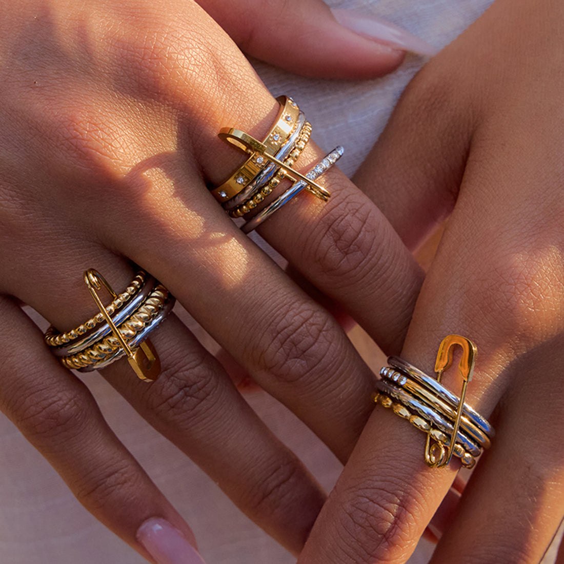 Multi-Layer Rhinestone Stackable Ring - DippedShop Wholesale - #8291