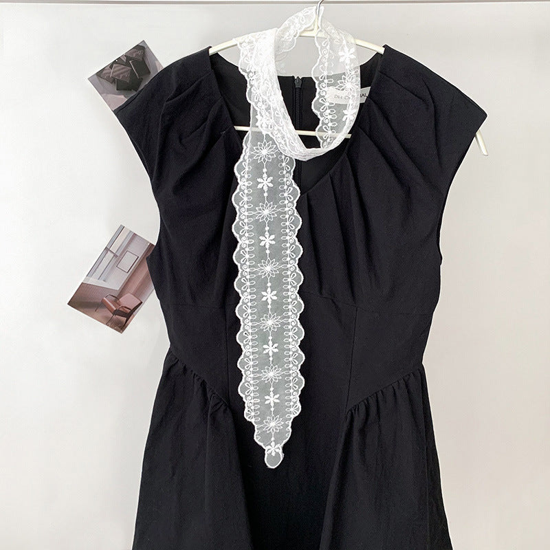 Elegant Floral Embroidered Lace Skinny Scarf MK2BW6W6NSI02