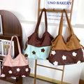 Star Embroidery Patchwork Tote Bag - DippedShop Wholesale - #1619