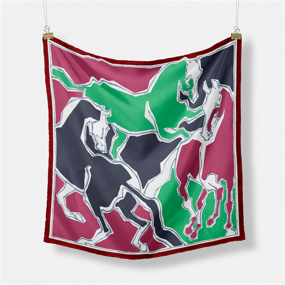 Abstract Silk Square Scarf - DippedShop Wholesale - #5875