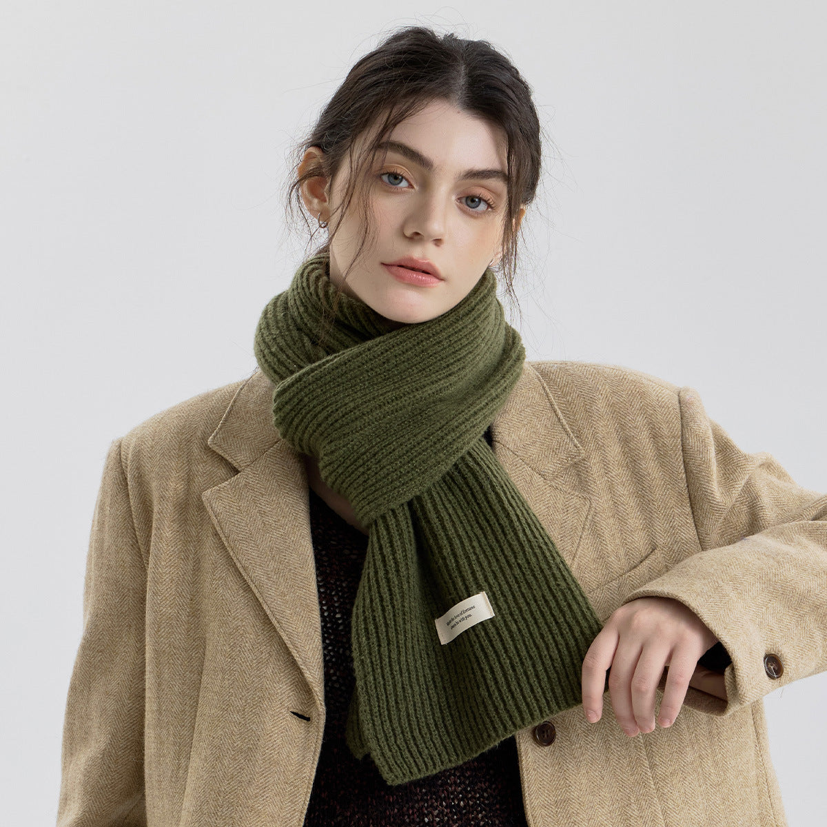 Versatile Knit Imitation Cashmere Scarf 6W6NSW251