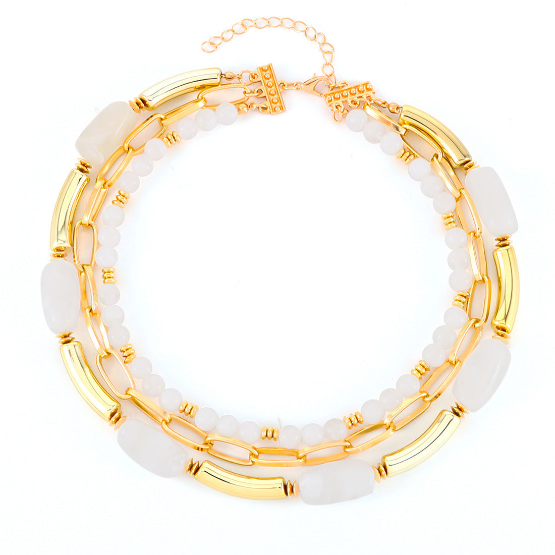Trendy Multi-Layer Beaded Necklace - DippedShop Wholesale - #3971