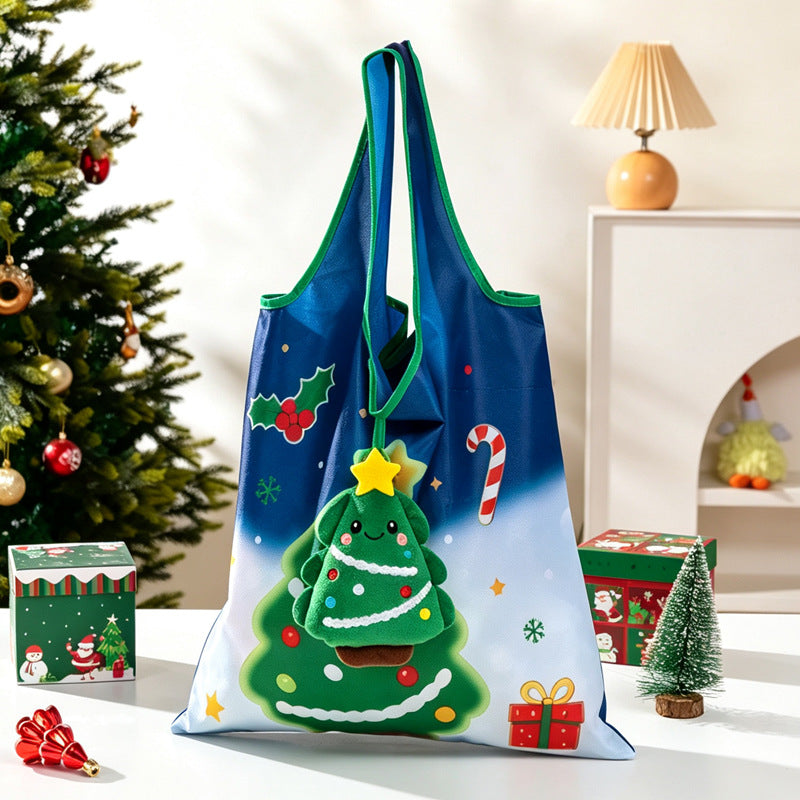 Christmas Snowman Print Lightweight Storage Bag 6W10BOB1342