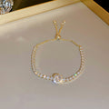 Stylish Gold Plated Rhinestones Heart Pendant Bracelet 6W6JBR715