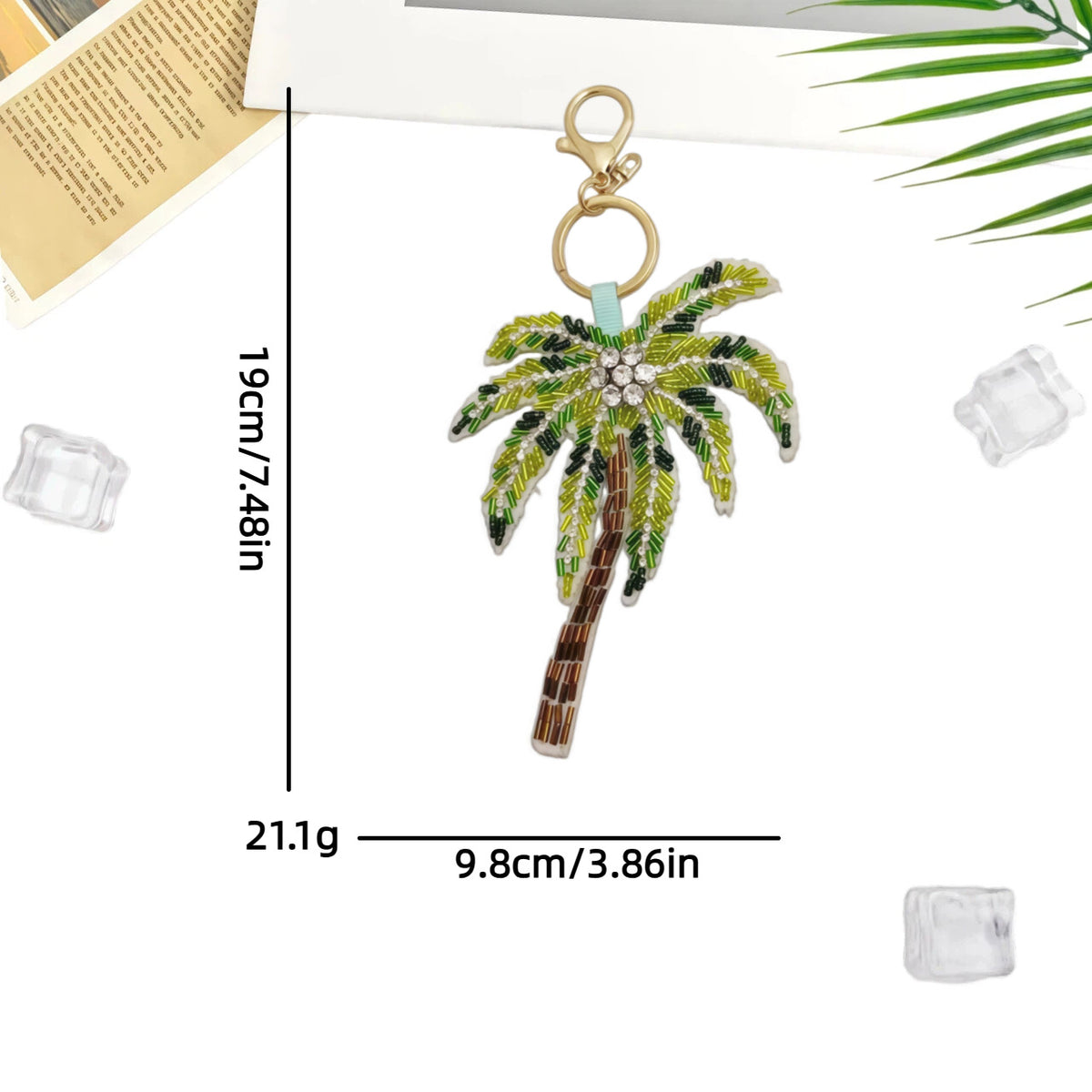 Stylish Handmade Beads Coconut Tree Pendant Keychain 6W10BBC808