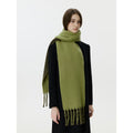 Minimalist Solid Color Reversible Tassel Scarf 6W6NSW250