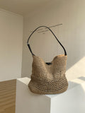 Straw Woven Hobo Bag - DippedShop Wholesale - #8499