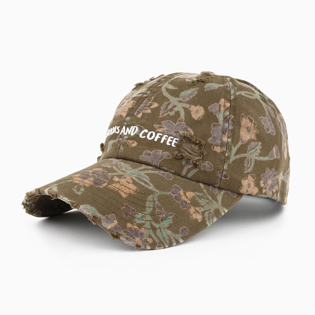 Retro Distressed Floral Embroidery Baseball Cap 6W6HAT780
