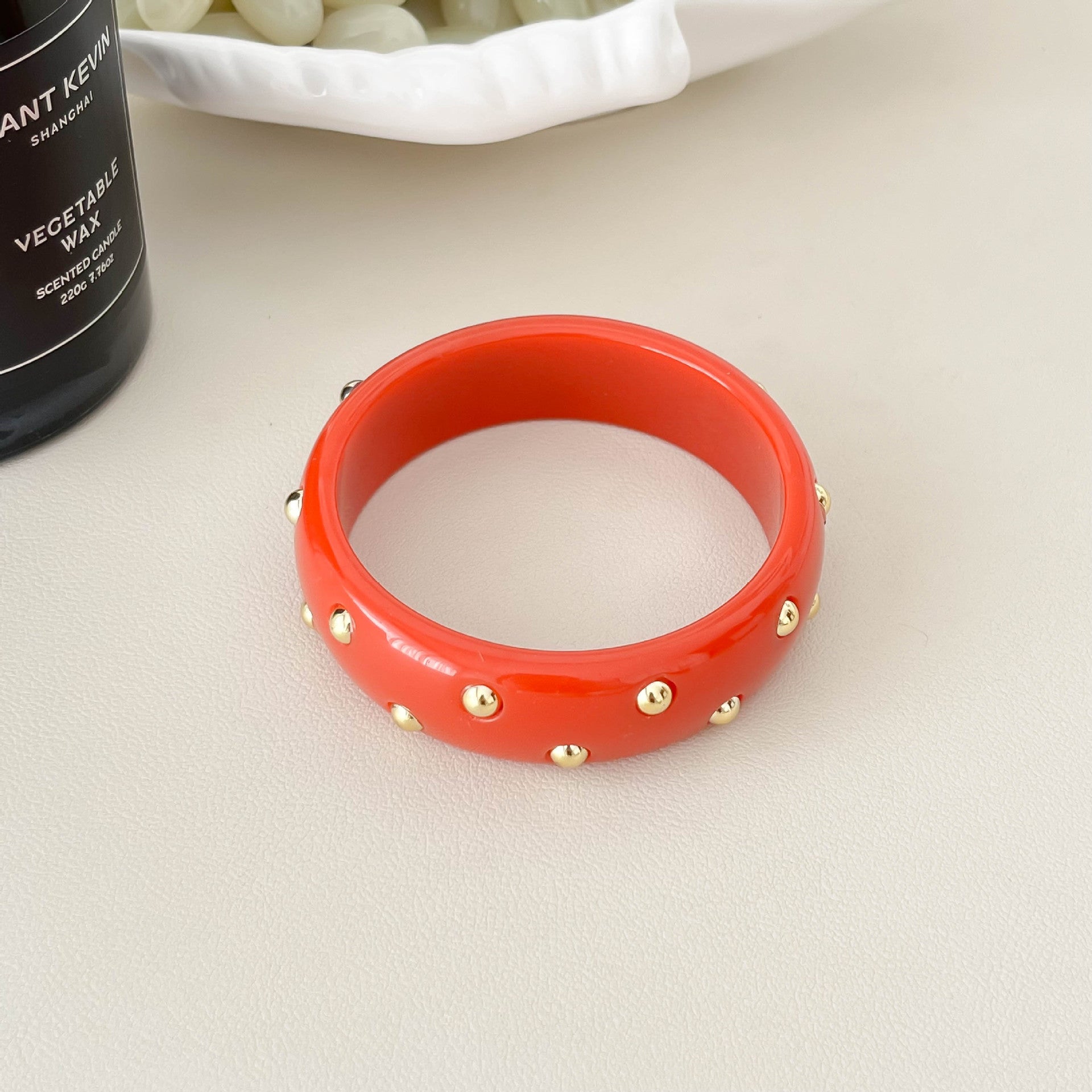 Punk Style Round Rivet Wide Ba - DippedShop Wholesale - #1331