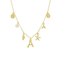 Gold Plated Letter Choker - DippedShop Wholesale - #0243