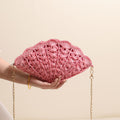 Shell Shaped Woven Crossbody Bag - DippedShop Wholesale - #8035