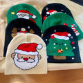 Santa Claus Print Warm Christmas Knit Beanie 6W6HAT837