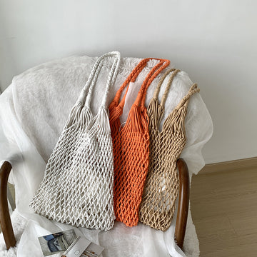 Hollow Large Capacity Braided Shoulder Bag DP25C802