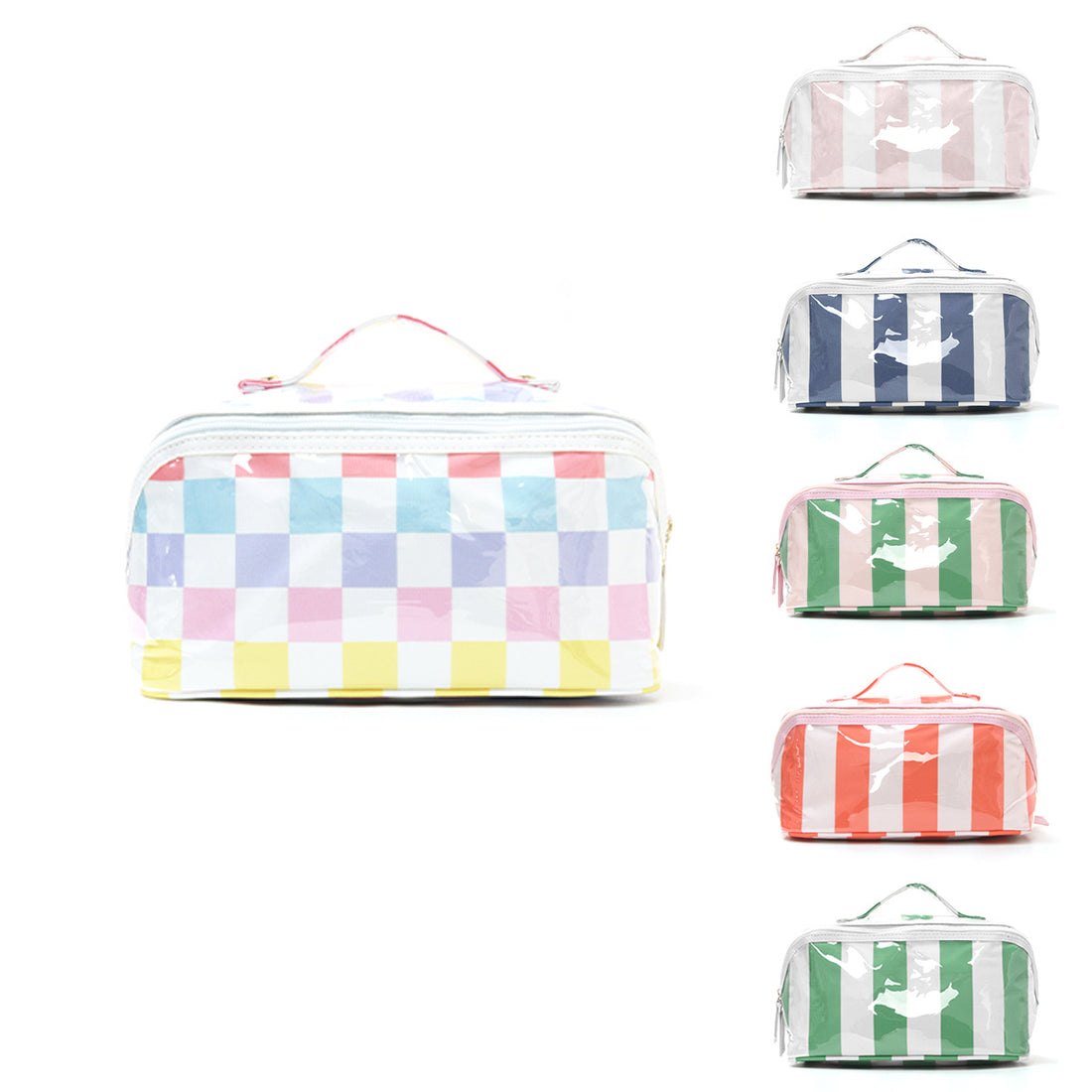 Stylish Striped Waterproof PVC Cosmetic Bag MK2BLW6C5CO21