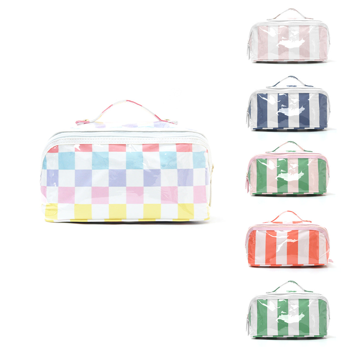Stylish Striped Waterproof PVC Cosmetic Bag MK2BLW6C5CO21