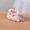 Cute Crochet Color Block Mini Coin Earbud Case 6S10BWB112