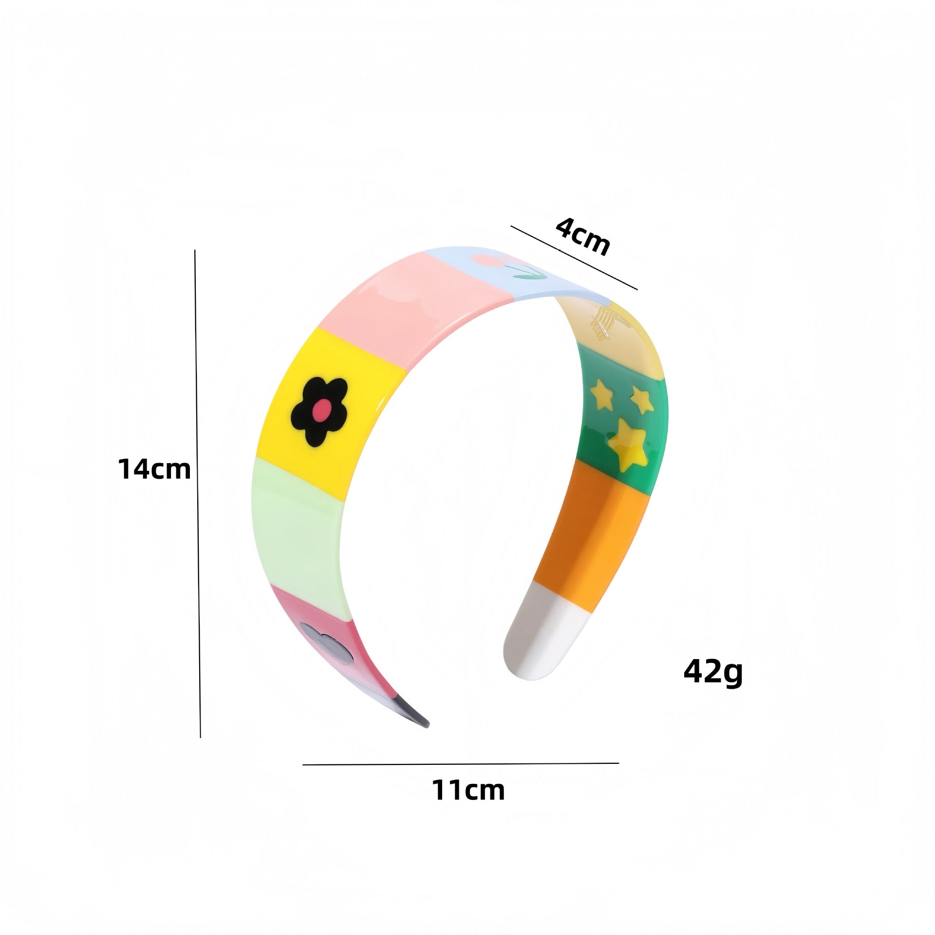 Dopamine Style Floral Pattern Acetate Wide Headband MK2PIM6W6HBD67
