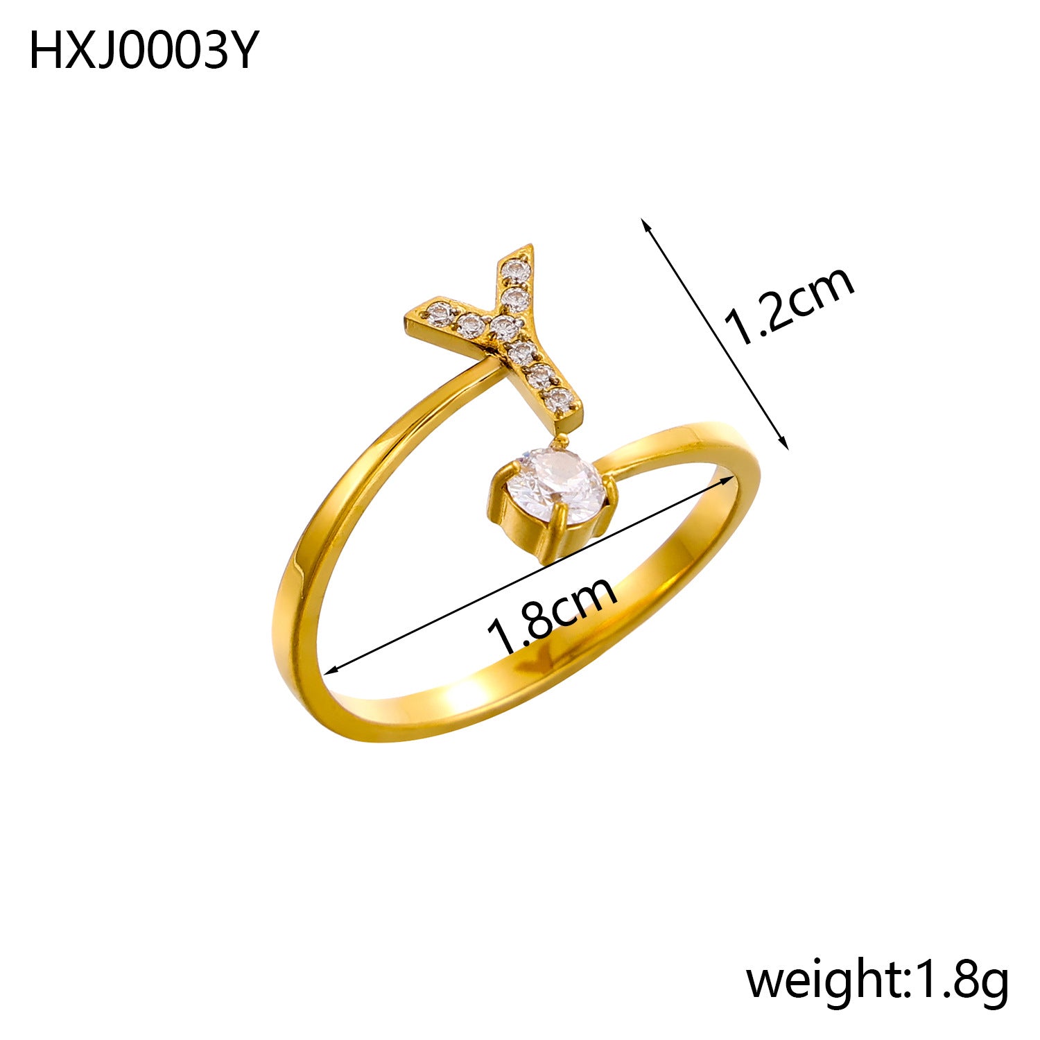 Simple Gold Plated Rhinestone - DippedShop Wholesale - #8147