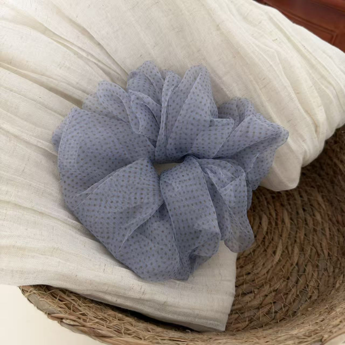 Retro Leopard Print Organza Ruffled Scrunchies 6W6HSR488