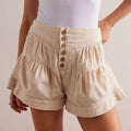 Ruffle Button Denim Shorts - DippedShop Wholesale - #8579