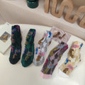 Boho Style Color Block Jacquard Crew Socks 6W8FSO742