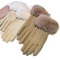 Faux Suede Fur Cuff Gloves - DippedShop Wholesale - #8195