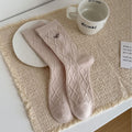 Cozy Striped Cable Knit Thick Crew Socks 6W8FSO693