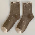 Cute Polka Dots Ruffle Crew Socks 6W8FSO546