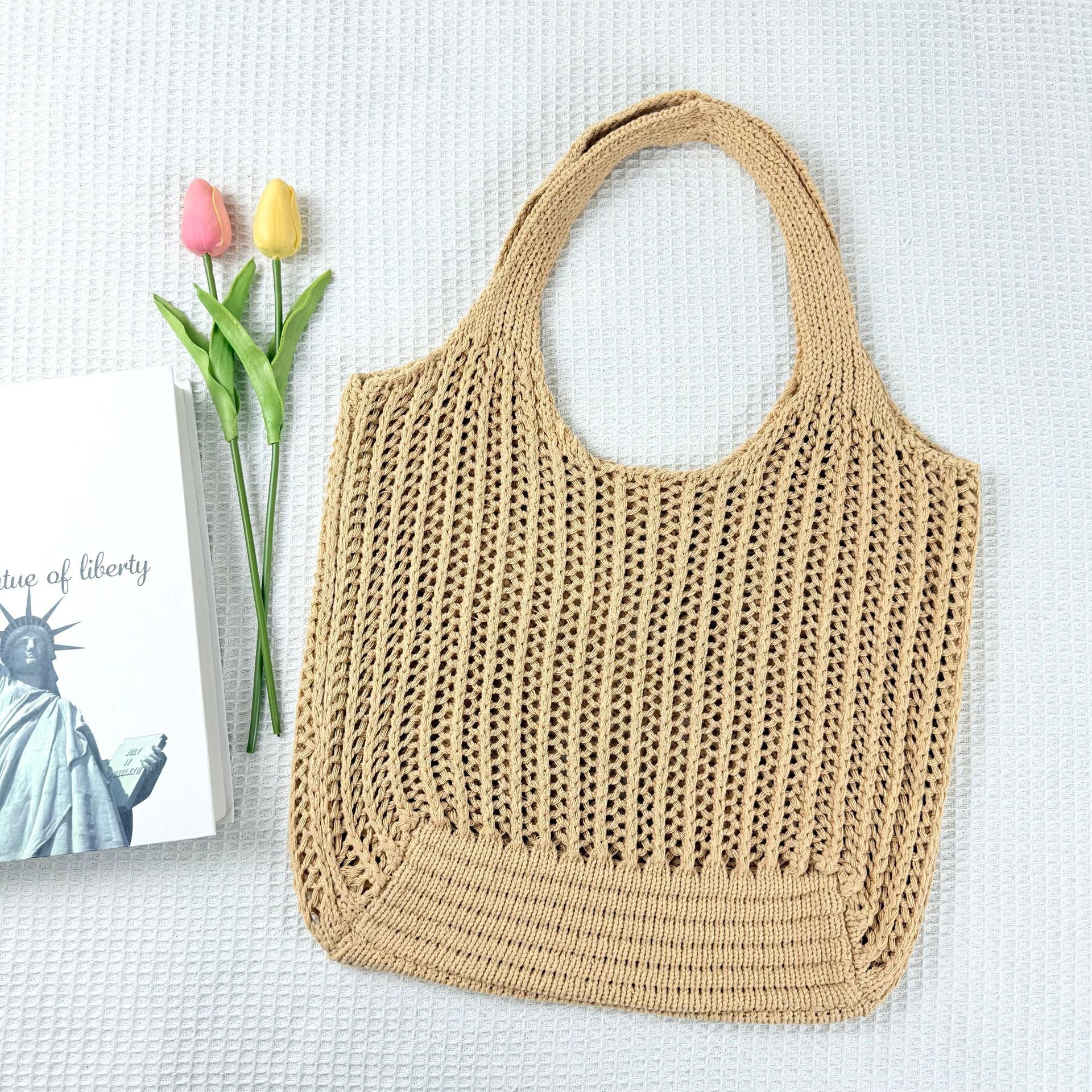 Solid Large Hollow Tote - DippedShop Wholesale - #2883