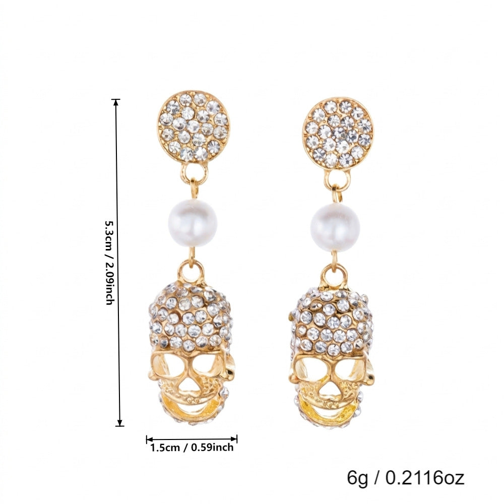 Halloween Rhinestone Skeleton Ghost Tassel Earrings 6W6JER550